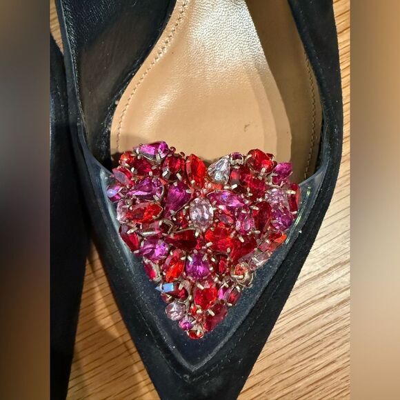 Aquazzura Love Me 45 Suede & Vinyl Slingback Pump - Picture 3 of 9